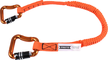 Proto® Elastic Lanyard With 2 Triple Lock Carabiners - 20 lb. - Industrial Tool & Supply