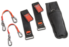 Proto® Tethering D-Ring Pouch Set with One Pocket, Retractable Lanyard, and D-Ring Wrist Strap System with (2) JWS-DR and (2) JLANWR6LB - Industrial Tool & Supply