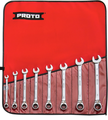 Proto® 8 Piece Full Polish Metric Ratcheting Wrench Set - 12 Point - Industrial Tool & Supply