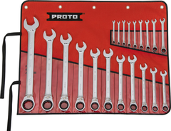 Proto® 20 Piece Full Polish Combination Reversible Ratcheting Wrench Set - 12 Point - Industrial Tool & Supply