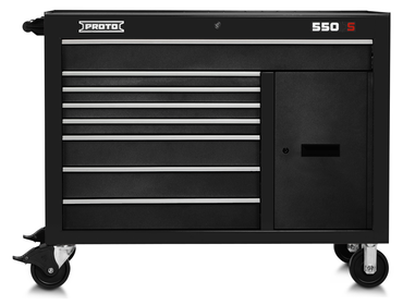 Proto® 550S 50" Workstation - 8 Drawer & 2 Shelves, Dual Black - Industrial Tool & Supply