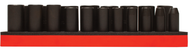 Proto® Foamed 1/2" Drive 19 Piece Deep Impact Socket Set - Black Oxide - 6 Point - Industrial Tool & Supply