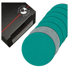 5″-100 Grit PSA - Q711T Film - Disc with Tab - DWT - Premium - Industrial Tool & Supply