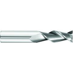 3/8 x 3/8 x 5/8 x 2-1/2 OAL Square 2 Flute Carbide End Mill for Aluminum - Round Shank- Uncoated - Industrial Tool & Supply