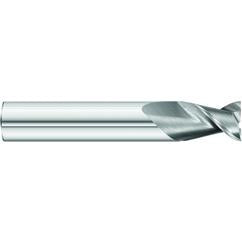 1/2 x 1/2 x 3/4 x 3 OAL Square 2 Flute Carbide End Mill for Aluminum - Round Shank- Uncoated - Industrial Tool & Supply