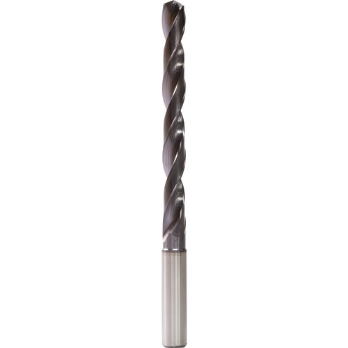 1 mm Dia. × 3 mm Shank × 8 mm Flute Length × 55 mm OAL, 5xD, 140°, TiAlN, 2 Flute, Internal, Round Solid Carbide Drill - Exact Industrial Supply