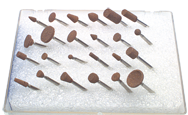 #150 - Contains: 24 Aluminum Oxide Points; For: Machines that hold 3/32 Shanks - Mounted Point Kit for Flex Shaft Grinder - Industrial Tool & Supply