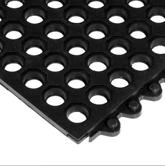 24 / Seven Floor Mat - 3' x 3' x 5/8" ThickÂ (Black Drainage All Purpose) - Industrial Tool & Supply