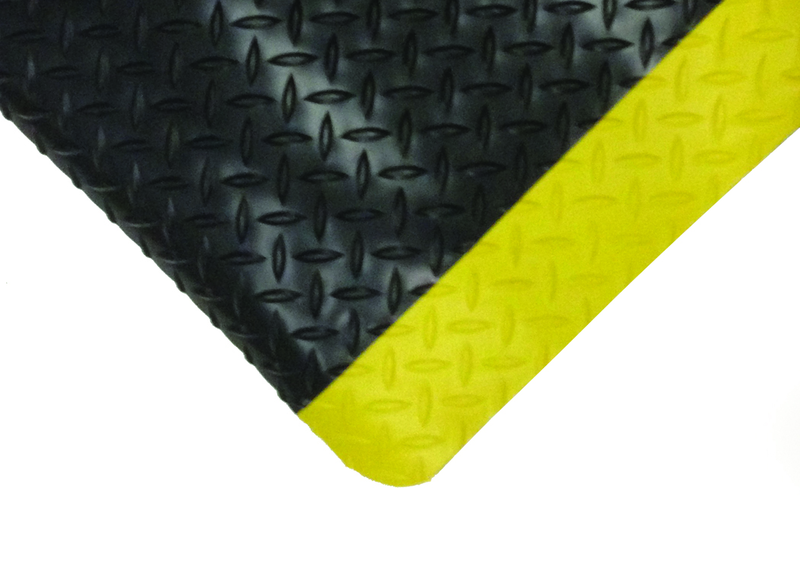 4' x 75' x 15/16" Thick Diamond Comfort Mat - Yellow/Black - Industrial Tool & Supply