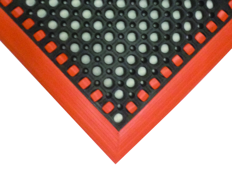 40" x 124" x 7/8" Thick Safety Wet / Dry Mat - Black / Orange - Industrial Tool & Supply