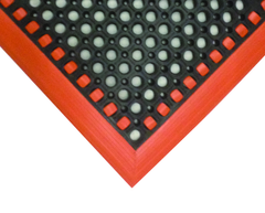 40" x 52" x 7/8" Thick Safety Wet / Dry Mat - Black / Orange - Industrial Tool & Supply