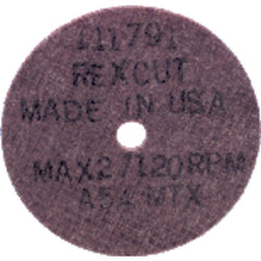 2″ × 1/16″ × 1/4″ - A54MTX - Aluminum Oxide Non-Reinforced Cut-Off Wheel - Industrial Tool & Supply