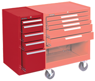 185 Red 5-Drawer Hang-On Cabinet w/ball bearing Drawer slides - For Use With 273, 275 or 278 - Industrial Tool & Supply