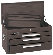 263 3-Drawer Mechanic's Chest - Model No.263B Brown 14.75H x 12-1/8D x 26.13''W - Industrial Tool & Supply