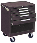 5-Drawer Roller Cabinet w/ball bearing Dwr slides - 35'' x 20'' x 29'' Brown - Industrial Tool & Supply