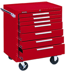 7-Drawer Roller Cabinet w/ball bearing Dwr slides - 35'' x 20'' x 29'' Red - Industrial Tool & Supply