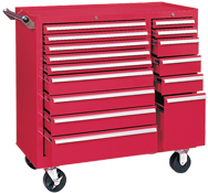 315X 15-Drawer Maintenance Cart - 35'' x 18'' x 39.38'' Red - Industrial Tool & Supply