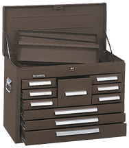 10-Drawer Mechanic's Chest - Model No.360B Brown 18.88H x 12.06D x 26.13''W - Industrial Tool & Supply