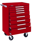 8-Drawer Roller Cabinet w/ball bearing Dwr slides - 39'' x 18'' x 27'' Red - Industrial Tool & Supply