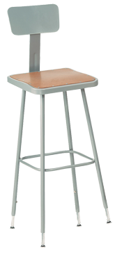 25" - 33" Adjustable Stool With Backrest - Industrial Tool & Supply