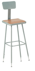 19 - 27" Adjustable Stool With Backrest - Industrial Tool & Supply