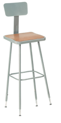 25" - 33" Adjustable Stool With Backrest - Industrial Tool & Supply