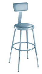 25" - 33" Adjustable Padded Stool With Padded Backrest - Industrial Tool & Supply