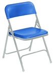 Plastic Folding Chair - Plastic Seat/Back Steel Frame - Blue - Industrial Tool & Supply