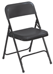 Plastic Folding Chair - Plastic Seat/Back Steel Frame - Black - Industrial Tool & Supply