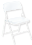Plastic Folding Chair - Plastic Seat/Back Steel Frame - White - Industrial Tool & Supply