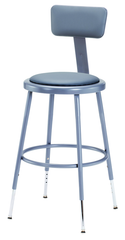 19" - 27" Adjustable Padded Stool With Padded Backrest - Industrial Tool & Supply