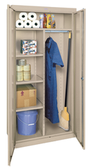 46 x 24 x 72" (Light Gray) - Combination Storage Cabinet with Doors - Industrial Tool & Supply