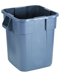 Trash Container - 28 Gallon Square Gray - Industrial Tool & Supply