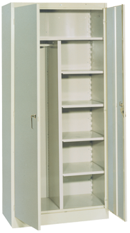 36 x 18 x 78'' (Dove Gray or Putty) - Combo Wardrobe/Storage Cabinet - Industrial Tool & Supply