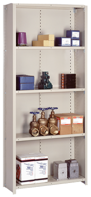 36 x 18 x 84'' - Closed Style Flanged 18-Gauge Starter Shelving Unit - Industrial Tool & Supply