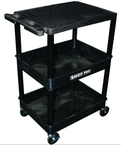 Utility Cart Plus 3 Top Flat & 2 Bottom Tub Shelves - 24" x 18" x 36-1/2" - Industrial Tool & Supply