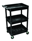 Utility Cart 3 Tub Shelves - 24" x 18" x 38-1/2" - Industrial Tool & Supply