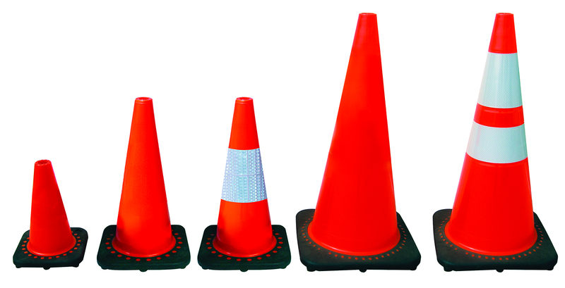 28" Orange Safety Cone with Reflective Bar - Industrial Tool & Supply