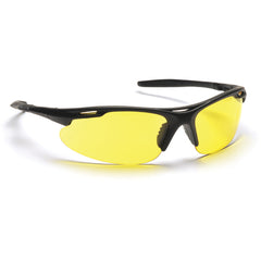 Safety Glasses - Amber Lens, Black Frame, Avante Style - Industrial Tool & Supply