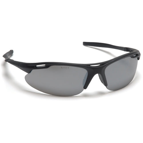 Safety Glasses - Silver Mirror Lens, Black Frame, Avante - Industrial Tool & Supply