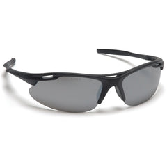 Safety Glasses - Silver Mirror Lens, Black Frame, Avante - Industrial Tool & Supply