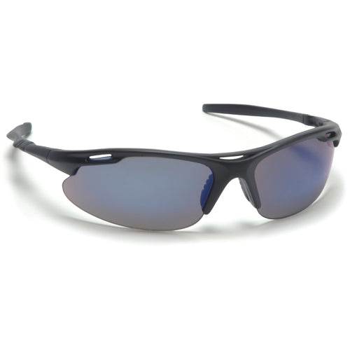 Safety Glasses - Blue Mirror Lens, Black Frame, Avante - Industrial Tool & Supply
