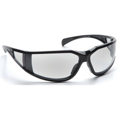 Safety Glasses - Curved Lens, Black Frame, Clear Fog Free - Industrial Tool & Supply