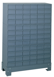 48-1/8 x 12-1/4 x 34-1/8'' (72 Compartments) - Steel Modular Parts Cabinet - Industrial Tool & Supply