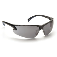 Safety Glasses - Black Frame, Gray Lens with Anti-Fog - Industrial Tool & Supply