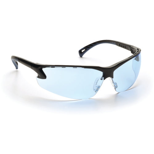 Safety Glasses - Black Frame, Infinity Blue Lens - Industrial Tool & Supply