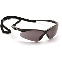 Safety Glasses - Black Frame, Gray Lens - Industrial Tool & Supply