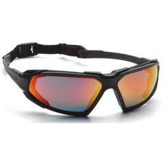 Safety Glasses - Black Frame, Sky Red Mirror Fog Free Lens - Industrial Tool & Supply