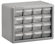 8-1/2 x 6-3/8 x 10-9/16'' (16 Compartments) - Plastic Modular Parts Cabinet - Industrial Tool & Supply