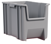 19 x 15-1/4 x 12'' - Gray Stak-N-Store Bin - Industrial Tool & Supply